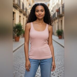 GUESS Pink 🩷 Ribbed "Perfect Tank" Top